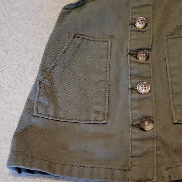 Wonder Nation Olive Green Button-Up Dress SIZE 18 MONTHS - Picture 4 of 6